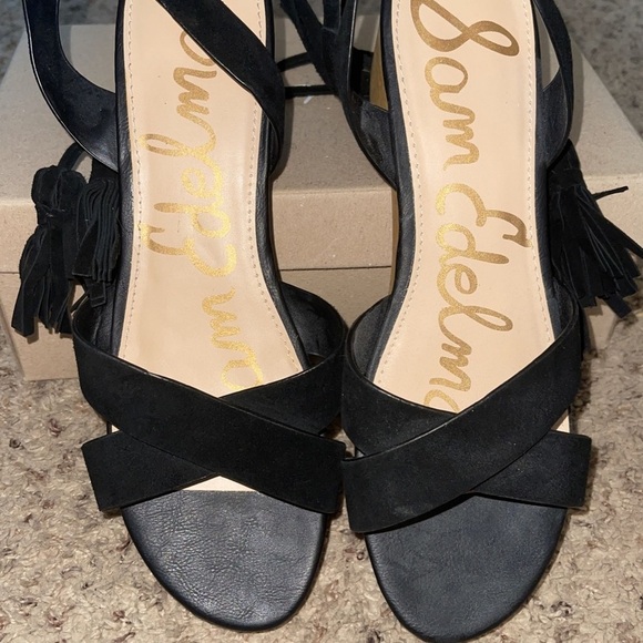 [NWOB] Sam Edelman Jenna Wood Platform Clog Sandal, Size 9, Black Suede Leather - Picture 2 of 8